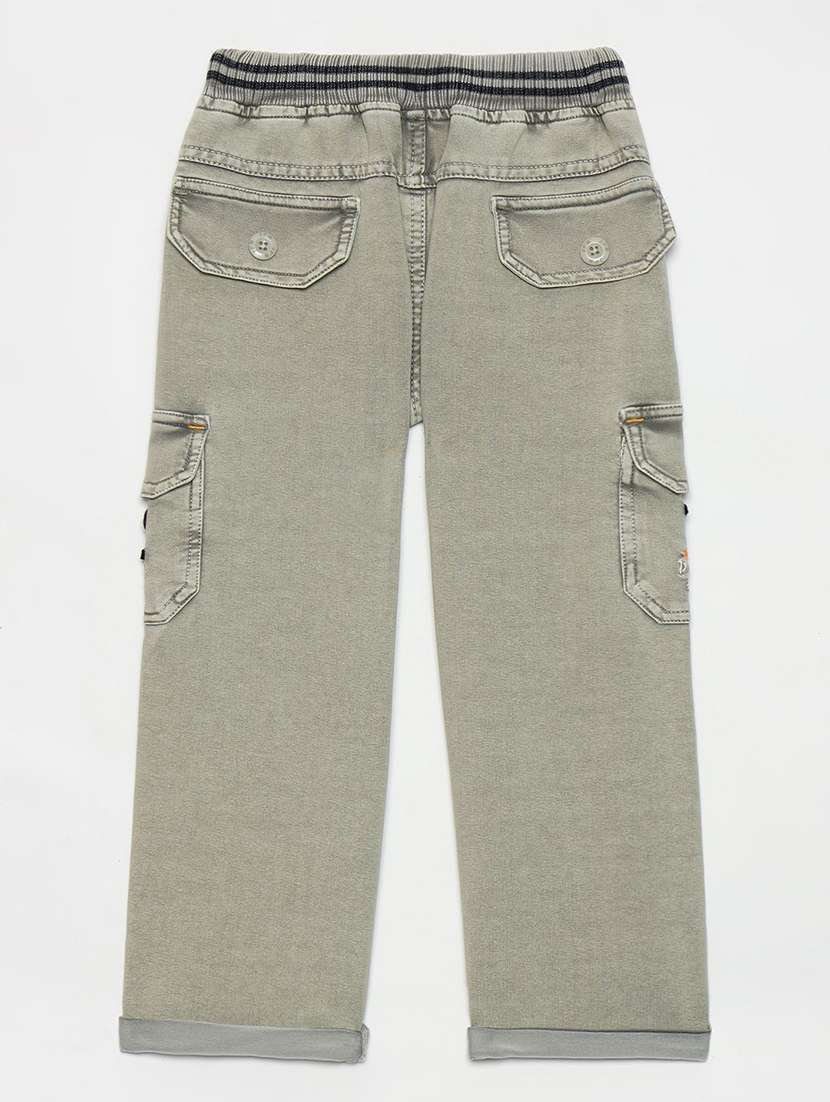 boys solid mid rise cargo - 22300789 -  Standard Image - 1