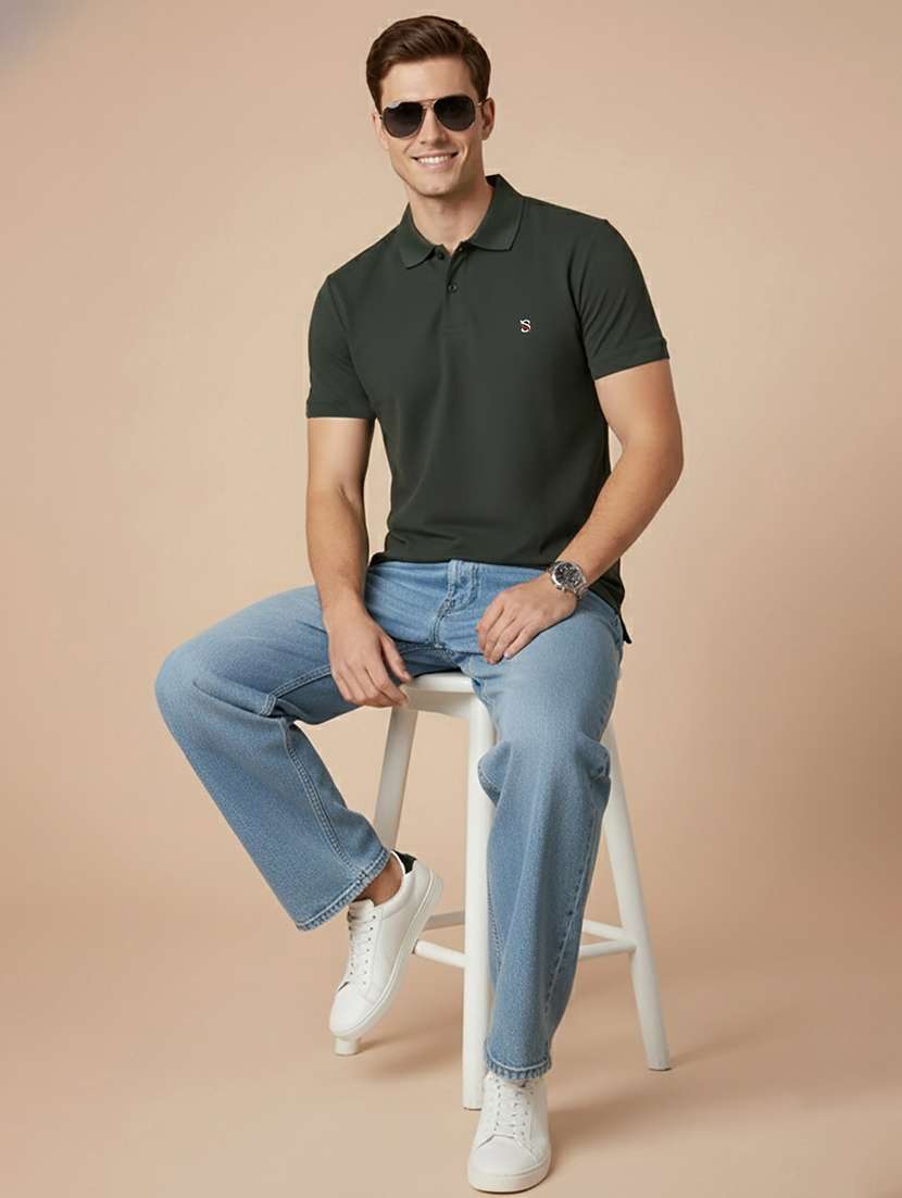 men solid short sleeve polo t-shirt - 22300820 -  Standard Image - 4
