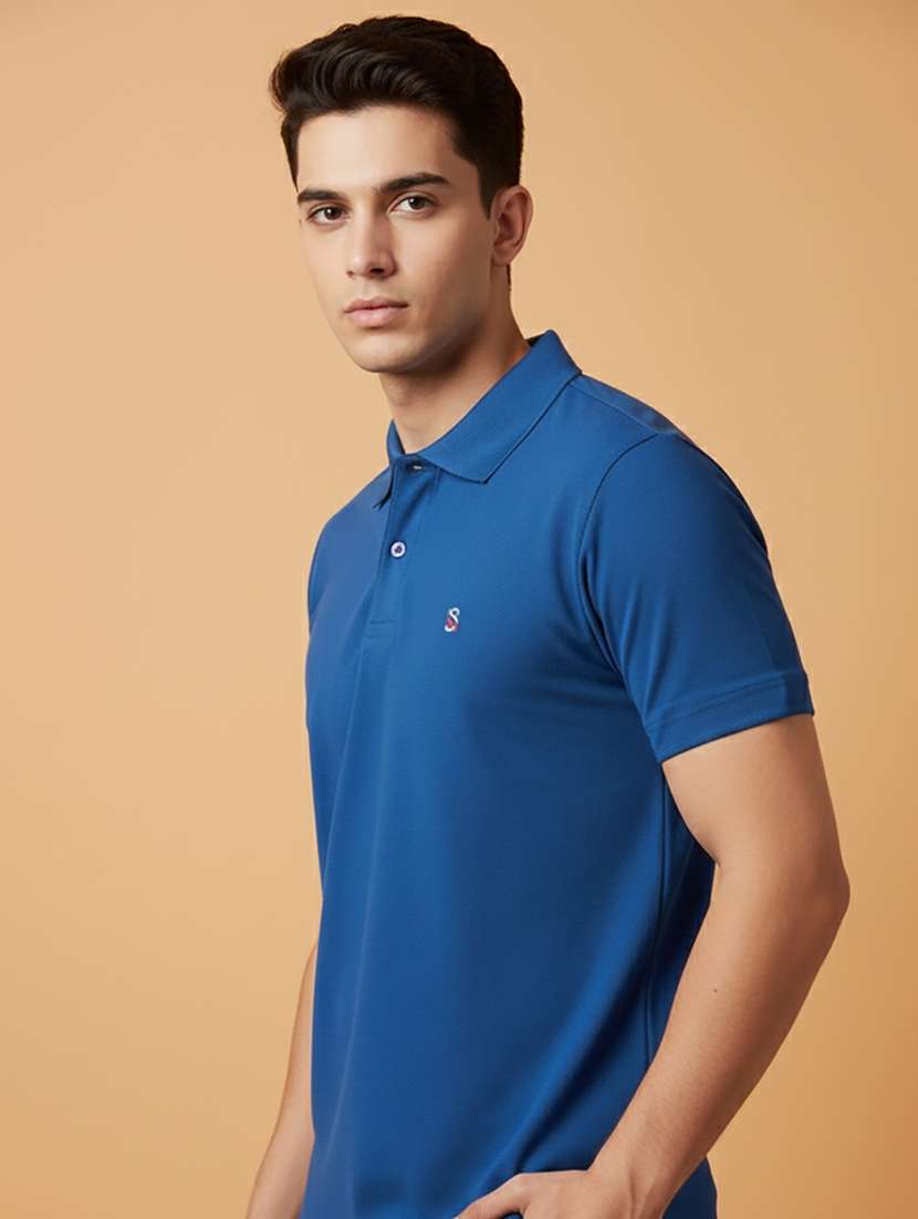 men solid short sleeve polo t-shirt - 22300824 -  Standard Image - 1