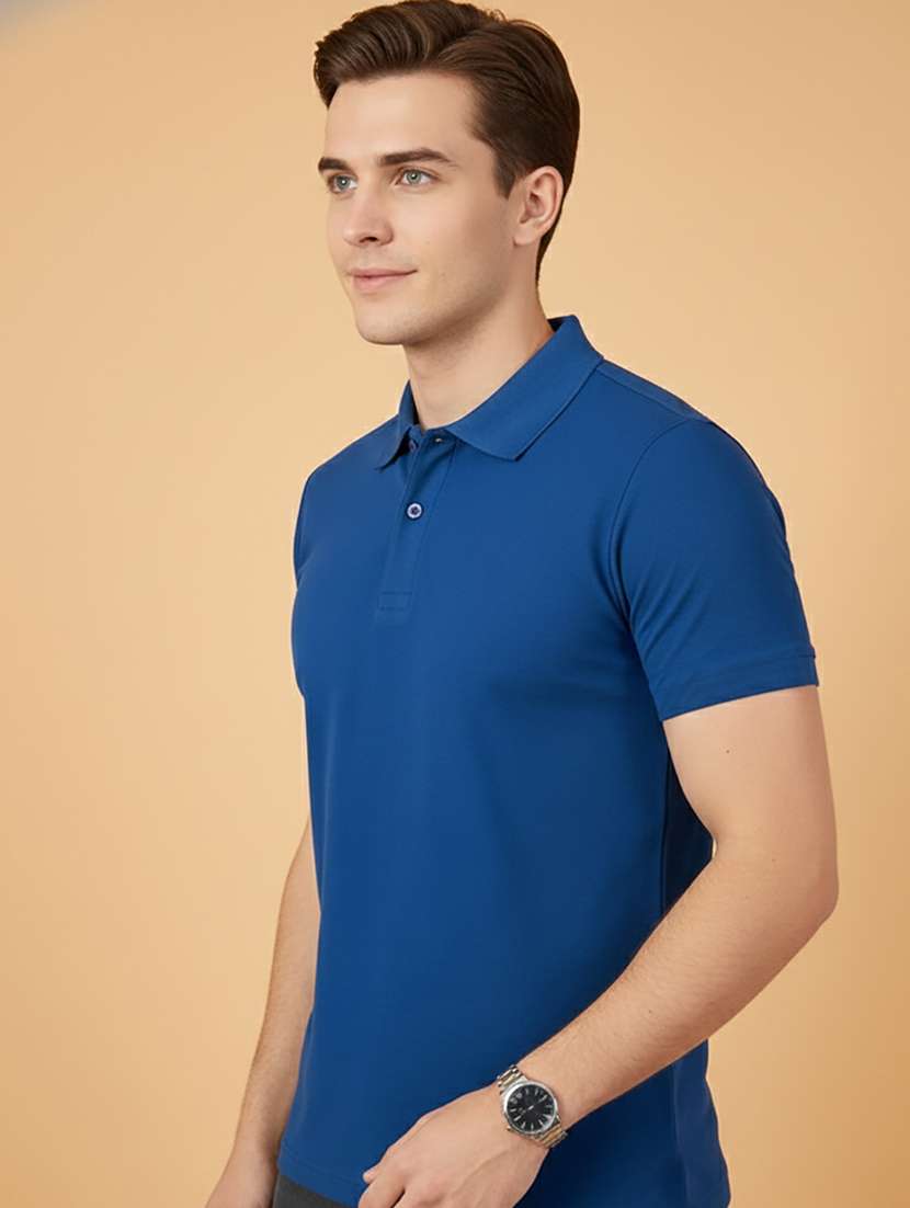 men solid short sleeve polo t-shirt - 22300826 -  Standard Image - 1