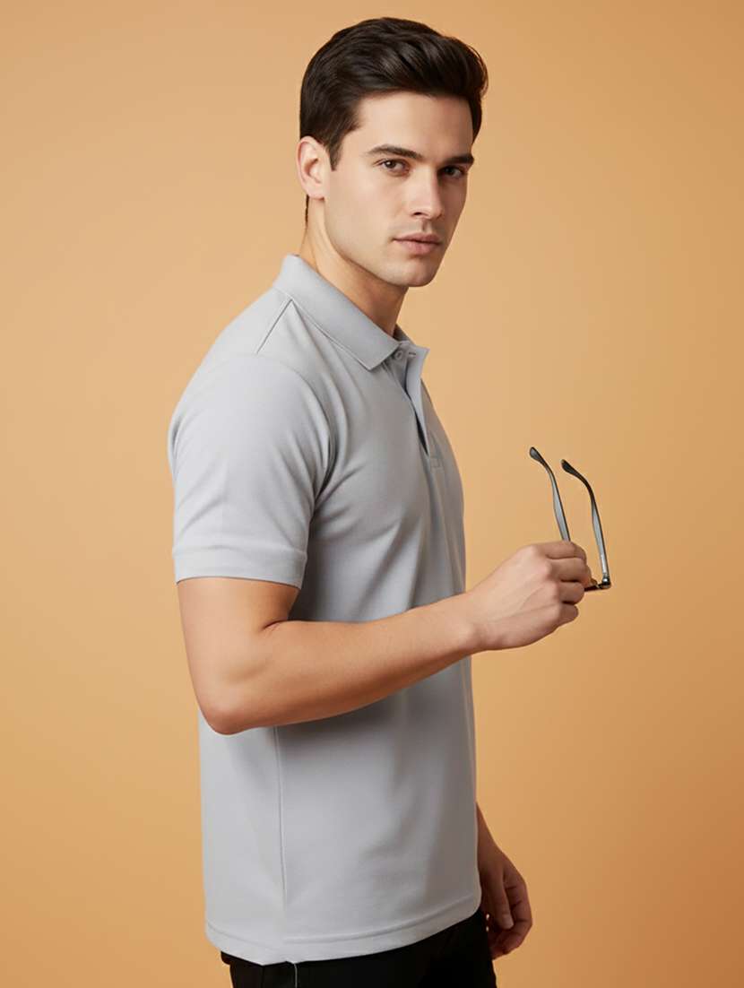 men solid short sleeve polo t-shirt - 22300829 -  Standard Image - 1