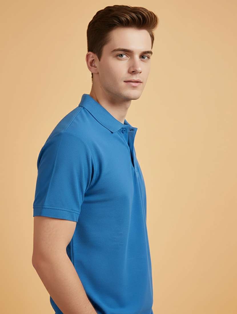 men solid short sleeve polo t-shirt - 22300835 -  Standard Image - 1