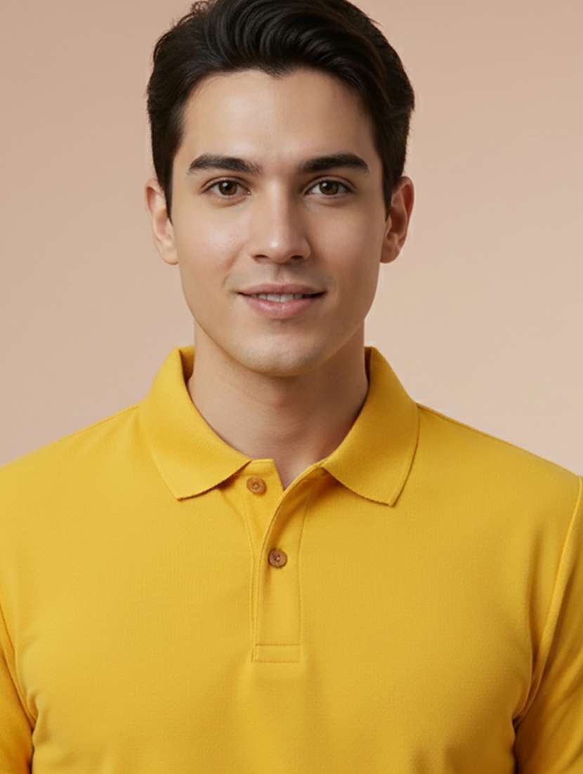 men solid short sleeve regular fit polo t-shirt - 22300837 -  Standard Image - 4