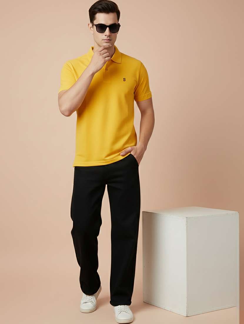 men solid short sleeve polo t-shirt - 22300843 -  Standard Image - 1