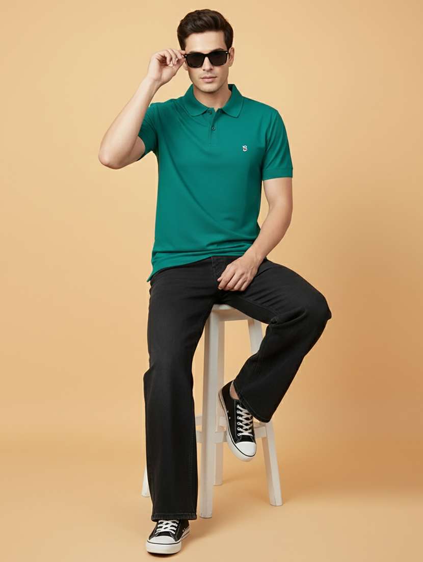 men solid short sleeve regular fit polo t-shirt - 22300846 -  Standard Image - 1