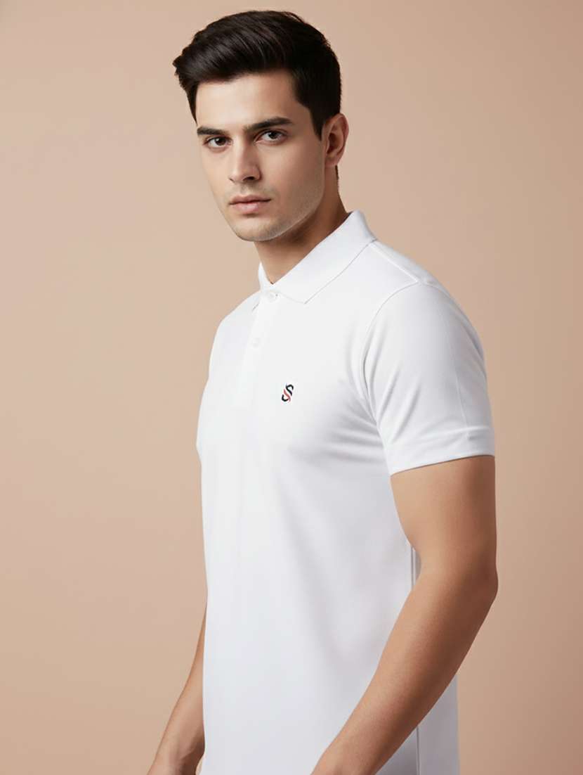 men solid short sleeve regular fit polo t-shirt - 22300849 -  Standard Image - 1