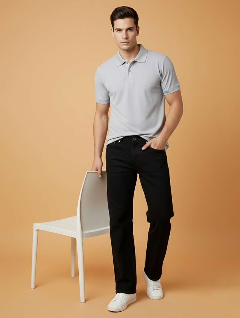 men solid short sleeve regular fit polo t-shirt - 22300853 -  Standard Image - 1