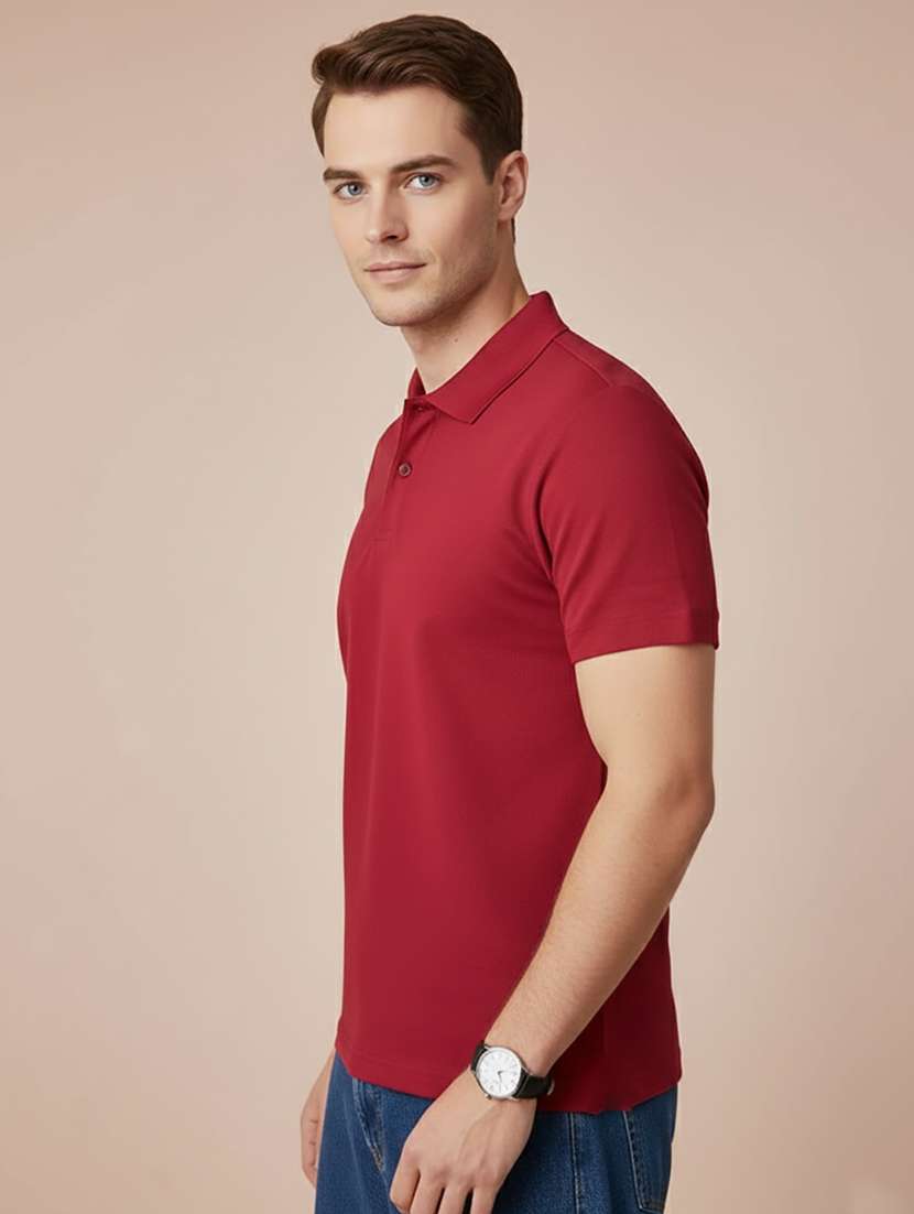 men solid short sleeve regular fit polo t-shirt - 22300855 -  Standard Image - 1