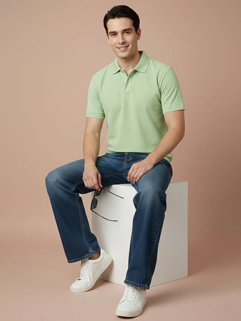 men solid short sleeve regular fit polo t-shirt - 22300858 -  Standard Image - 1