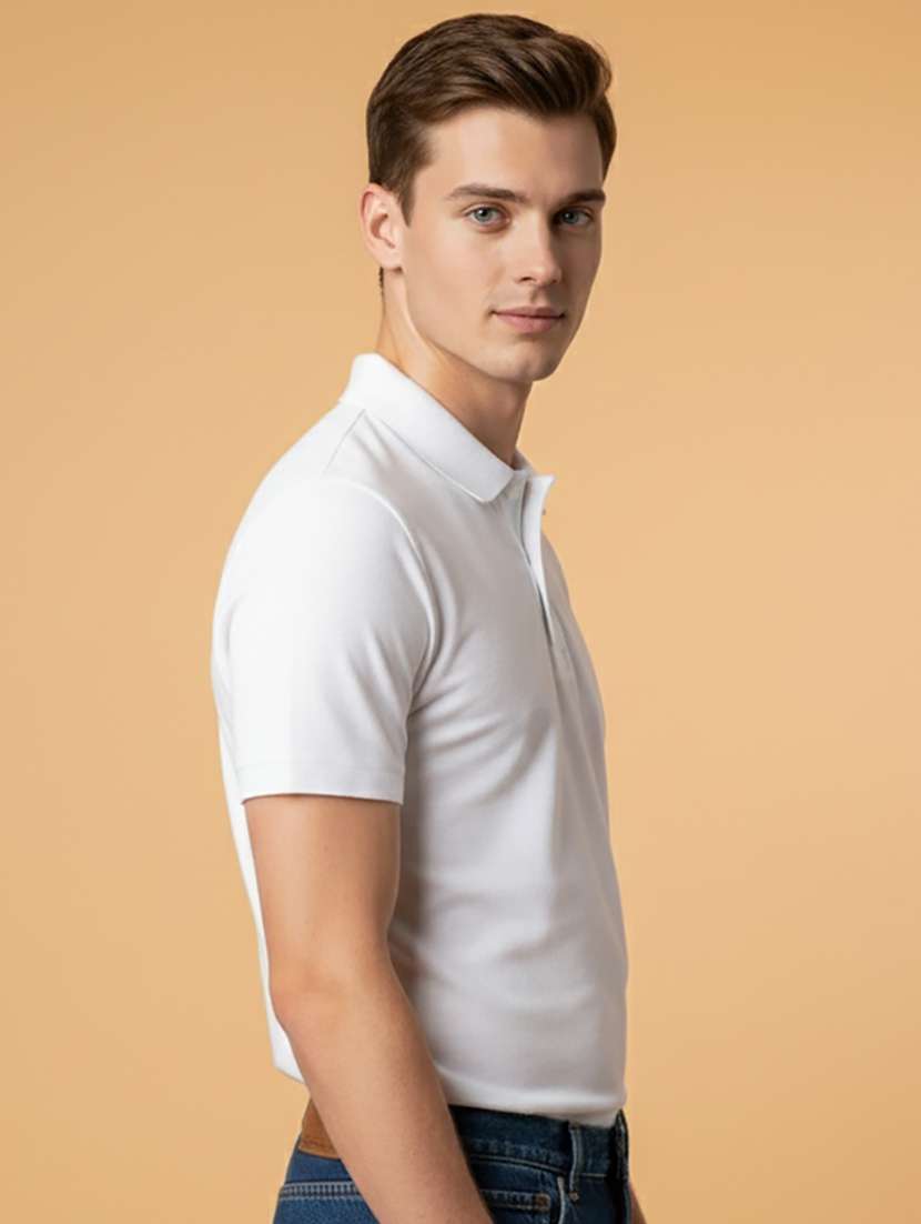men solid short sleeve regular fit polo t-shirt - 22300860 -  Standard Image - 1