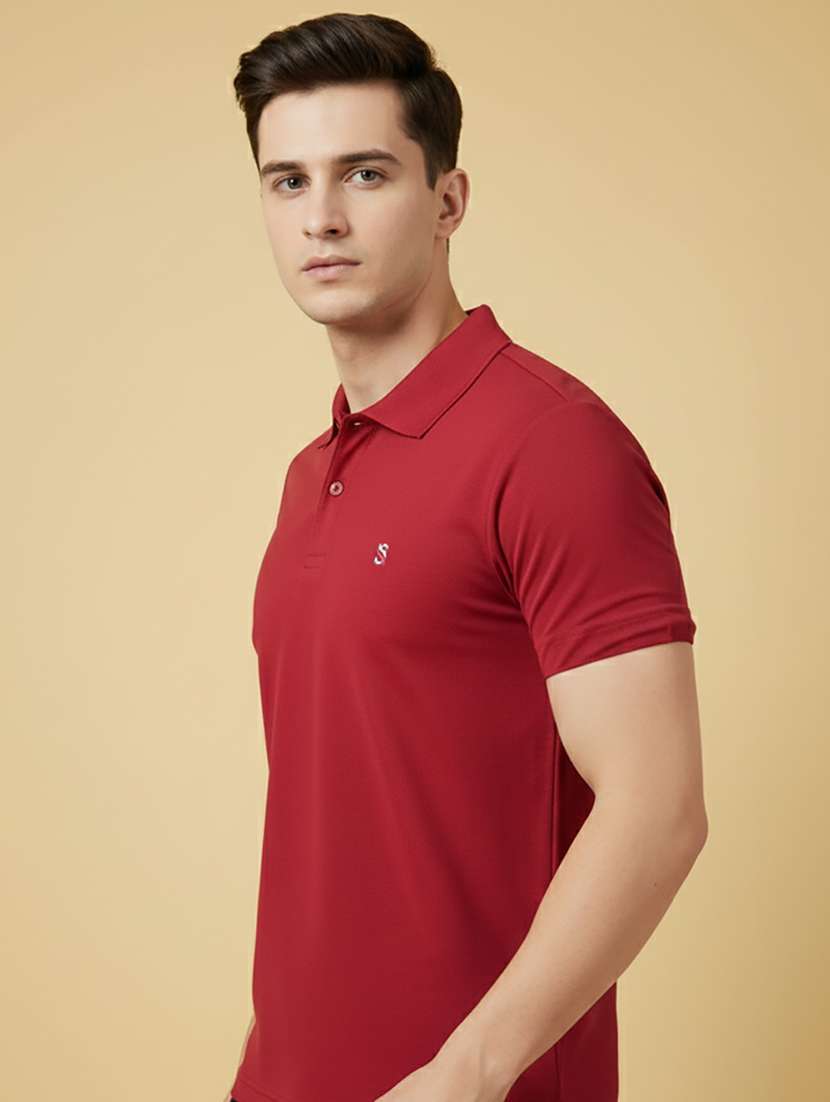 men solid short sleeve regular fit polo t-shirt - 22300866 -  Standard Image - 1