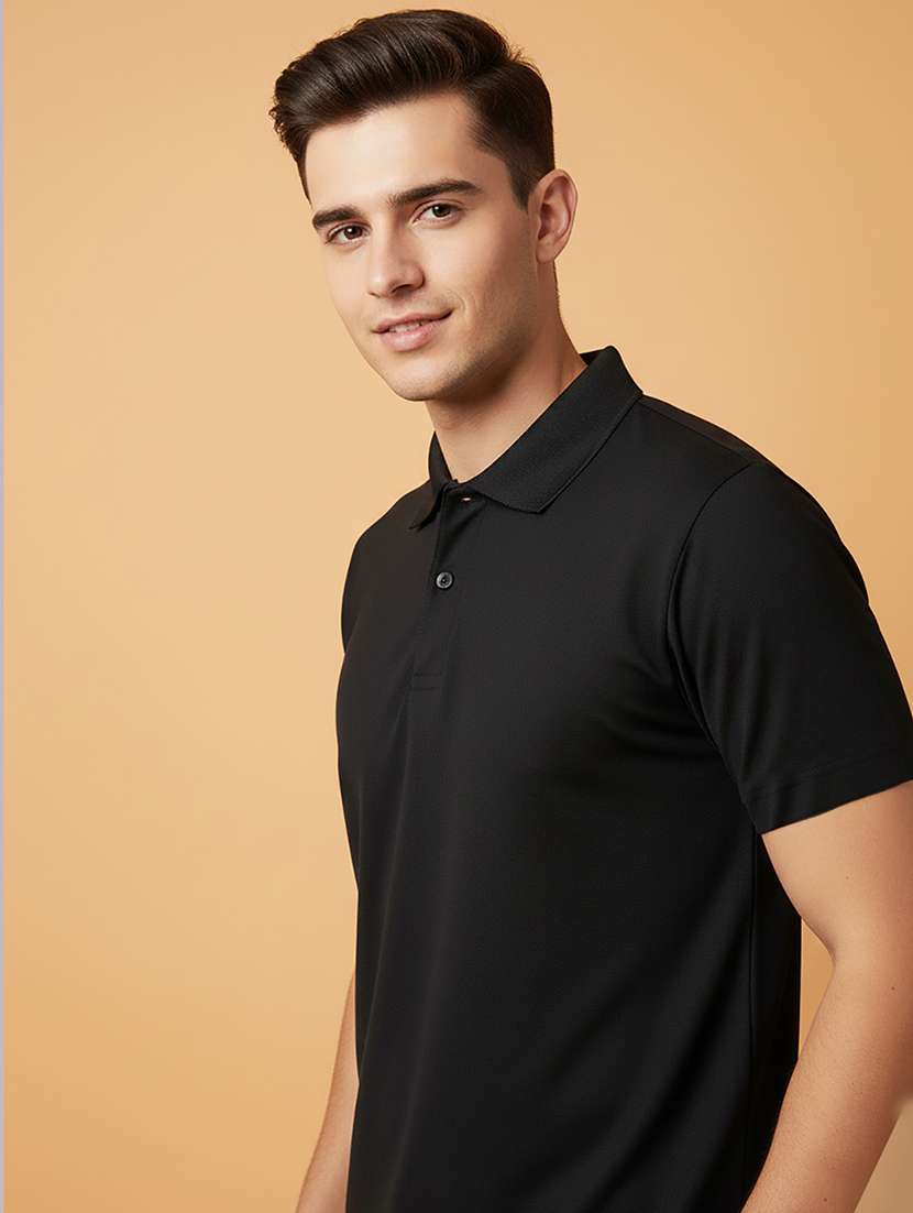 men solid short sleeve regular fit polo t-shirt - 22300876 -  Standard Image - 1