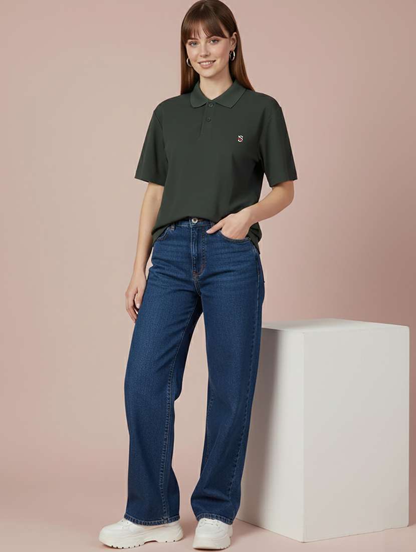 women solid short sleeve polo t-shirt - 22300923 -  Standard Image - 4