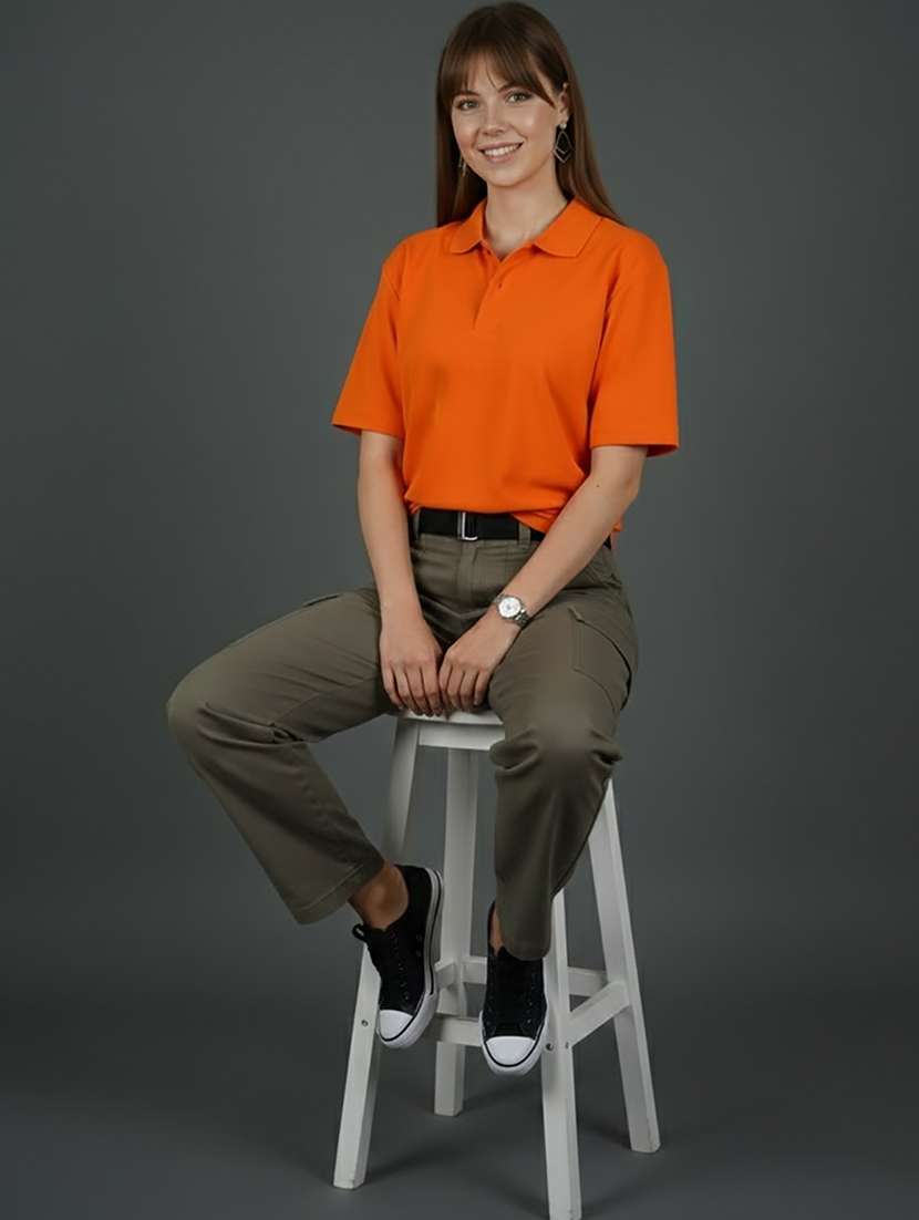 women solid short sleeve polo t-shirt - 22300935 -  Standard Image - 4