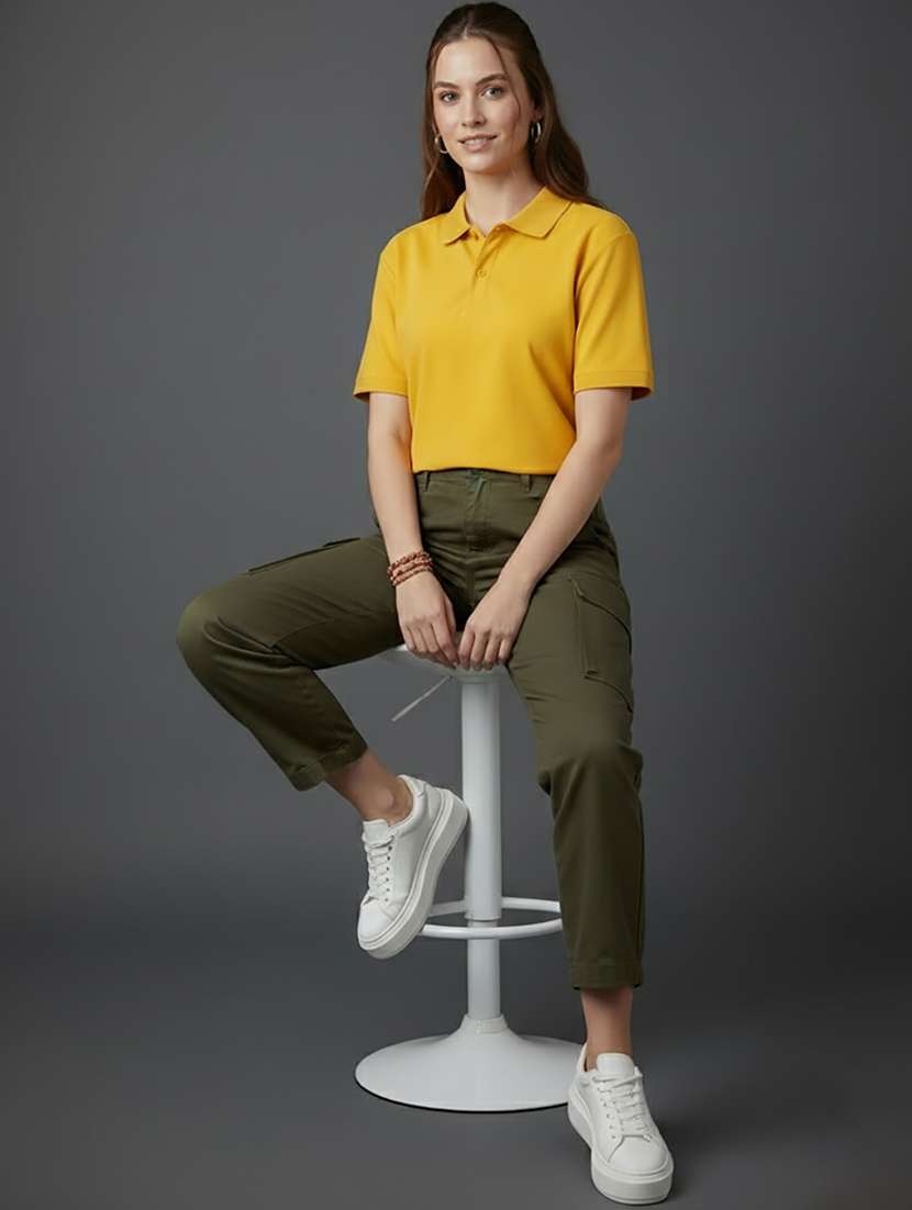 women solid short sleeve polo t-shirt - 22300964 -  Standard Image - 4