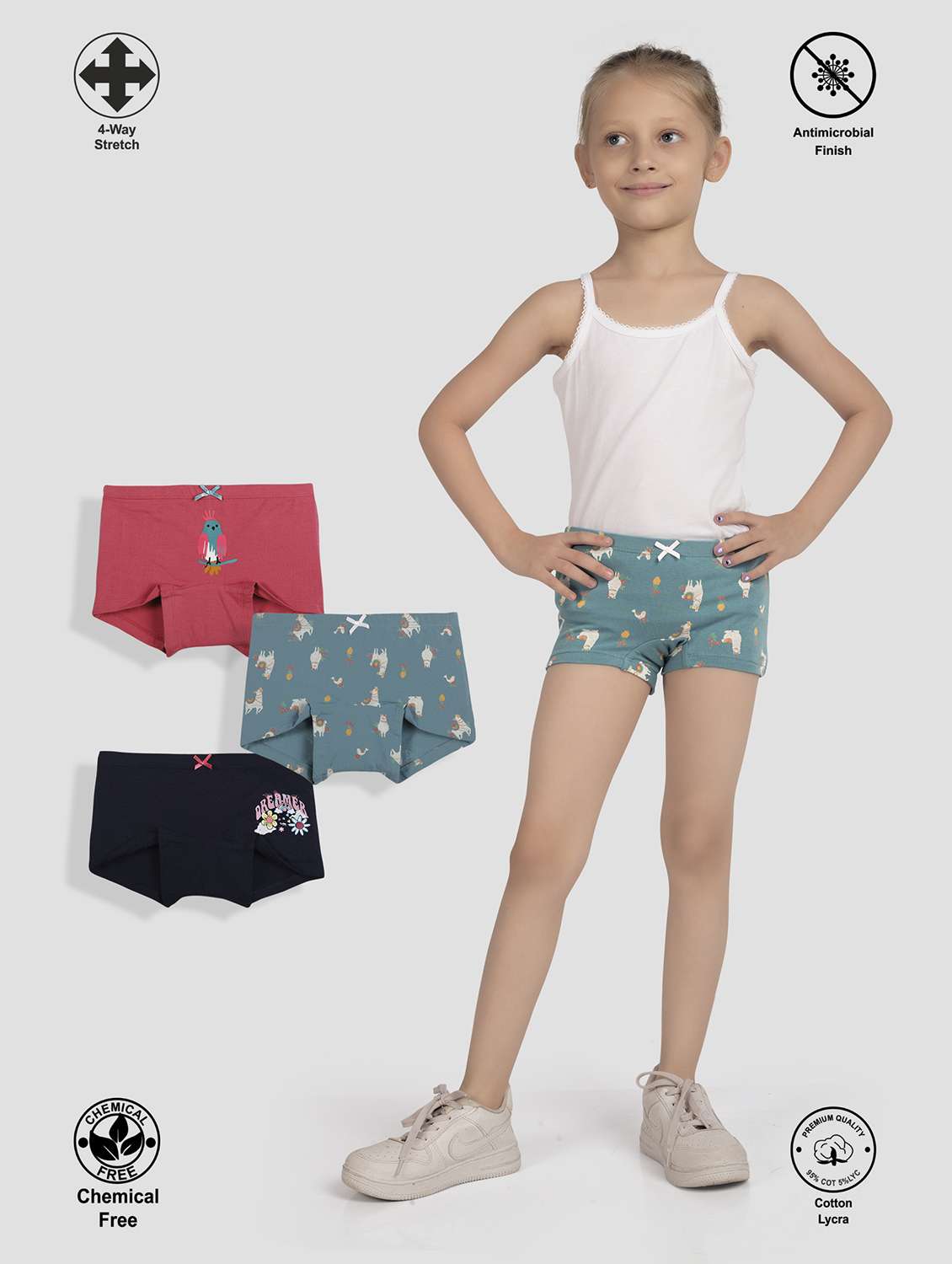 girls pack of 3 printed bloomers - 22301588 -  Standard Image - 1