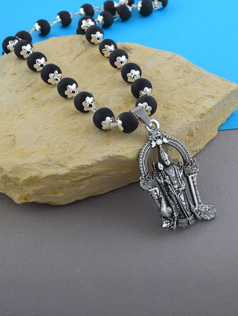 women black beaded long necklace