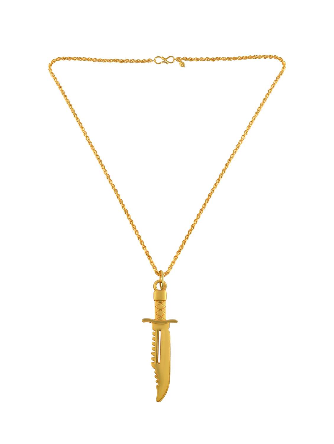 Brass Gold Miniature Hunting Knife Pendant - 22301617 -  Standard Image - 1