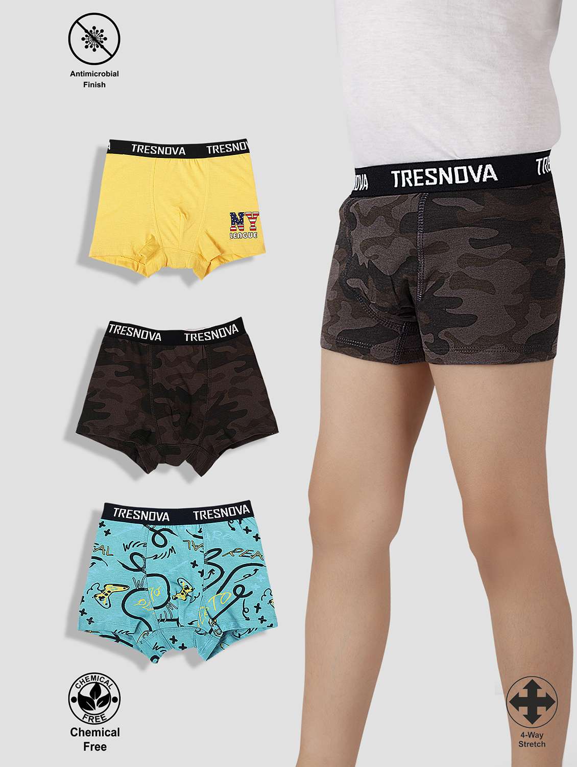 boys pack of 3 printed briefs - 22301646 -  Standard Image - 1