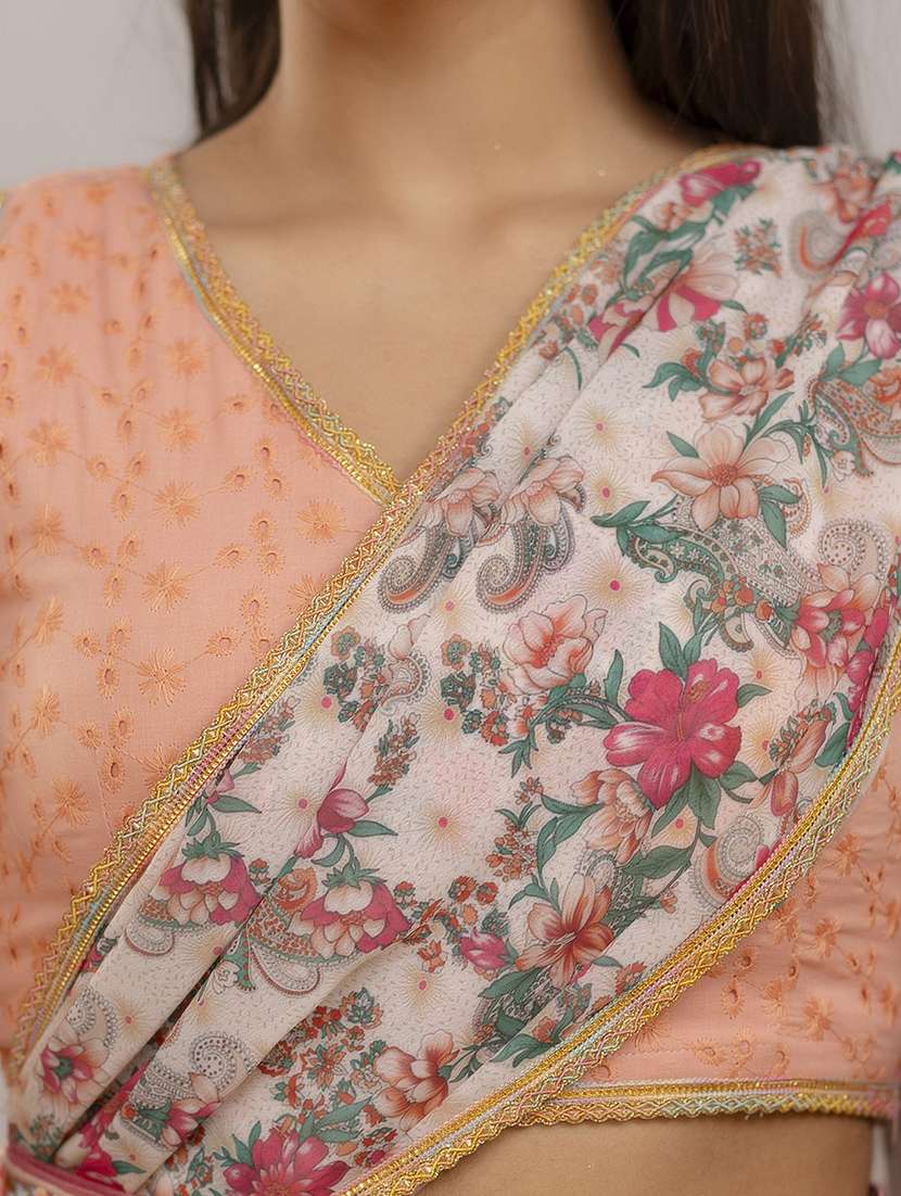 women floral printed pre-drape lehenga - 22301660 -  Standard Image - 6