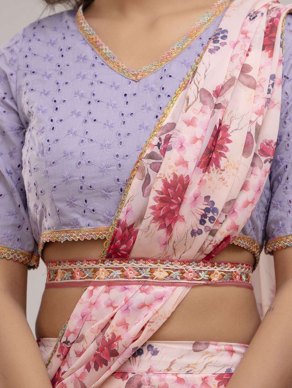 women floral printed pre-drape lehenga - 22301661 -  Standard Image - 6