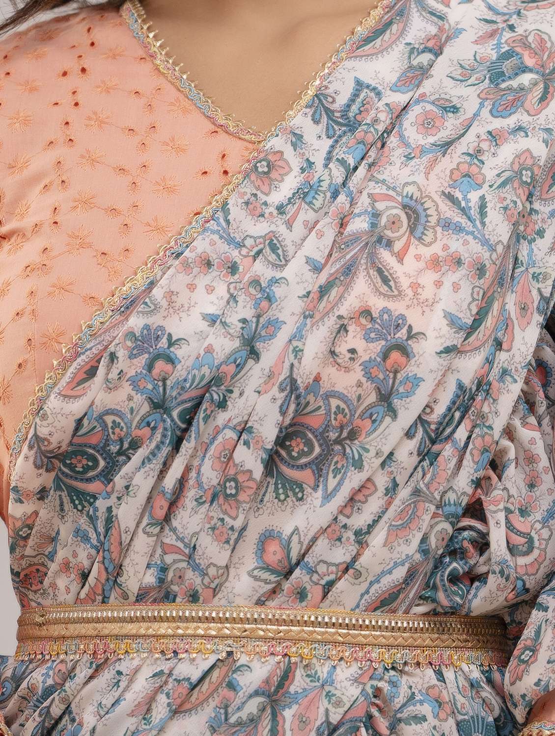 women floral printed pre-drape lehenga - 22301664 -  Standard Image - 6