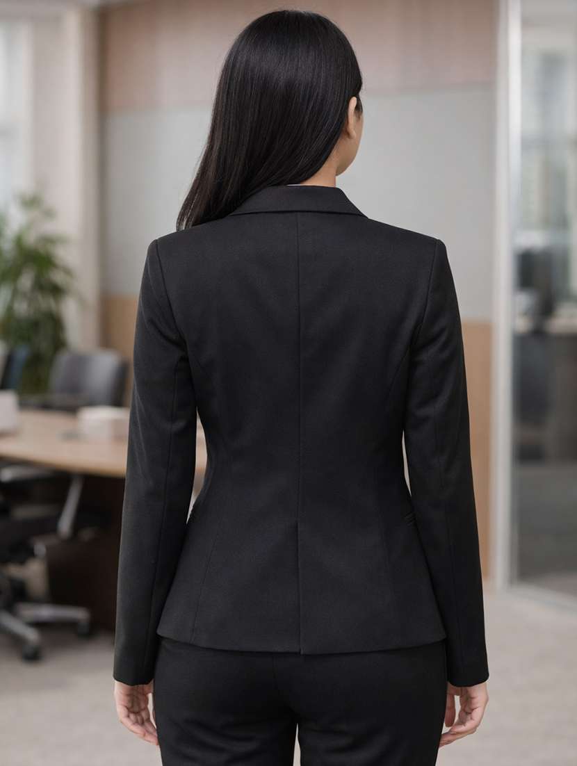 women solid long sleeve single breasted blazer - 22301679 -  Standard Image - 4