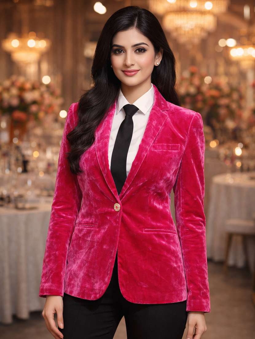 women solid long sleeve single breasted blazer - 22301681 -  Standard Image - 1