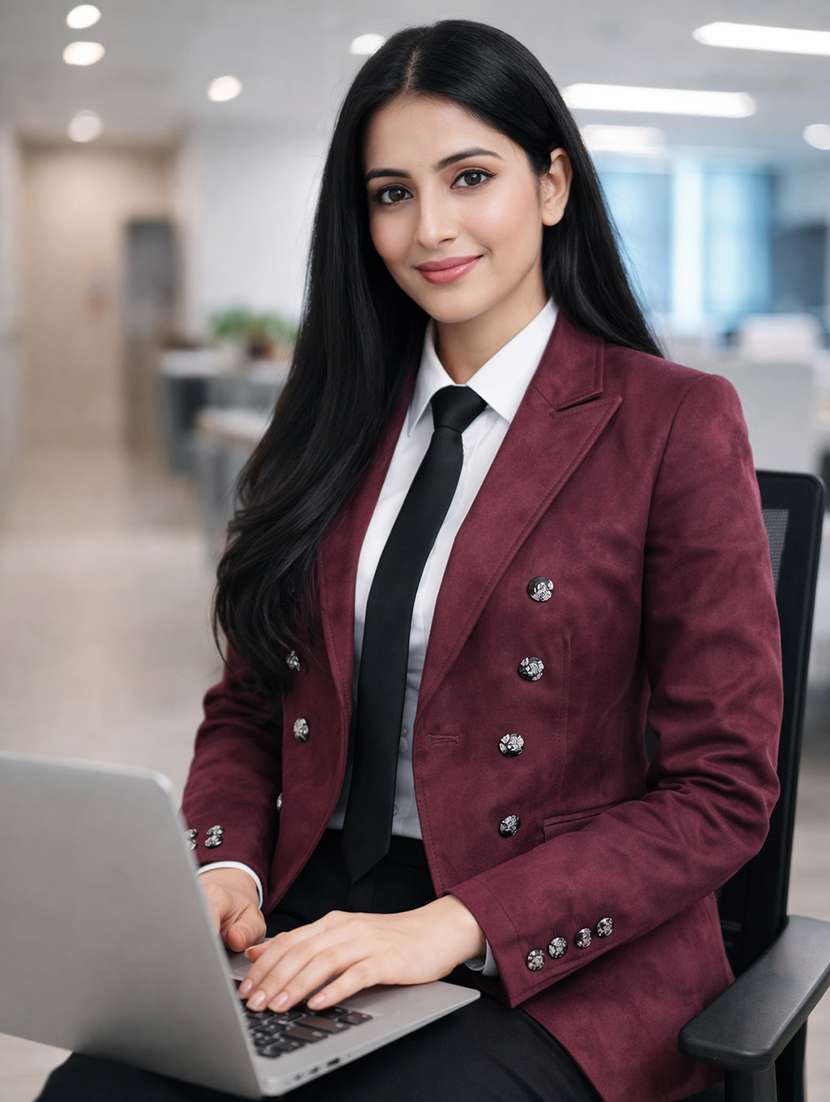 women solid long sleeve double breasted blazer - 22301682 -  Standard Image - 1