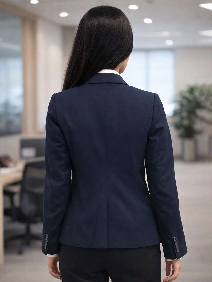women solid long sleeve single breasted blazer - 22301684 -  Standard Image - 4