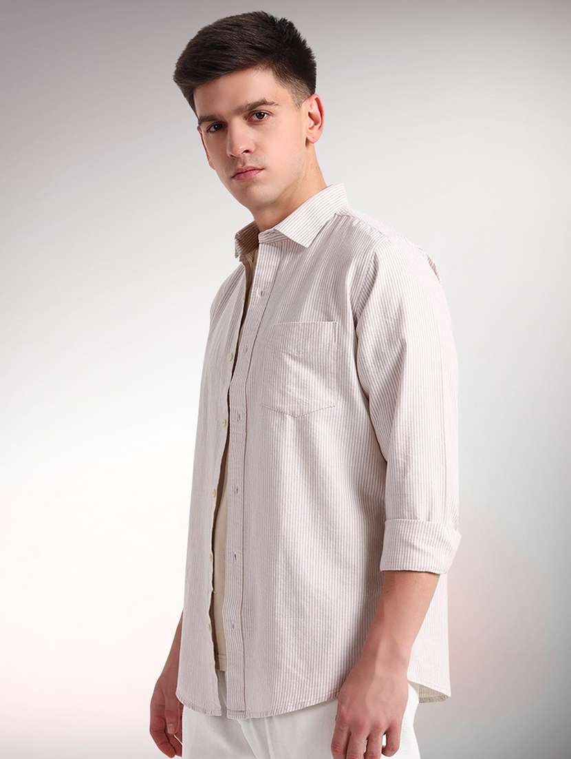 men striped long sleeve regular fit casual shirt - 22301721 -  Standard Image - 1