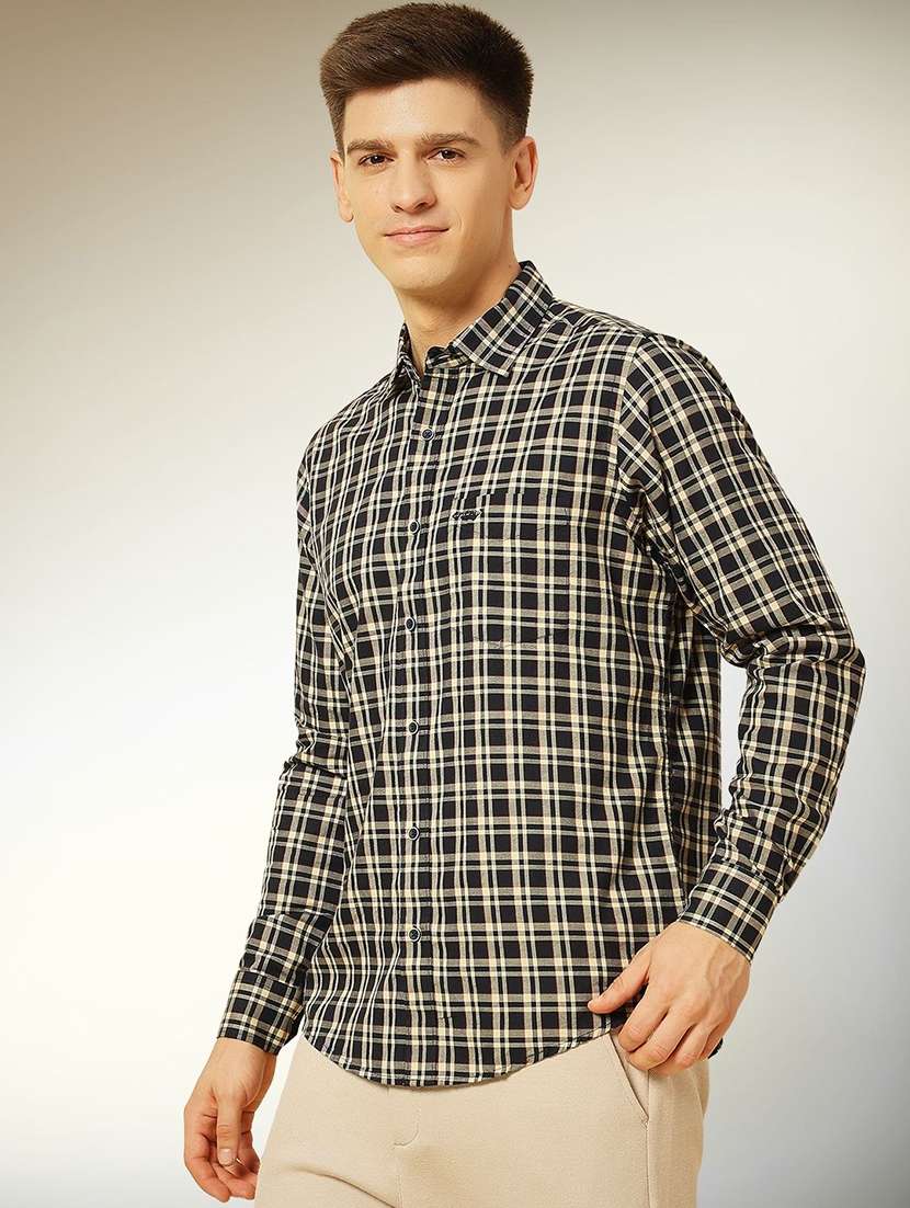 men checkered long sleeve regular fit casual shirt - 22301724 -  Standard Image - 1