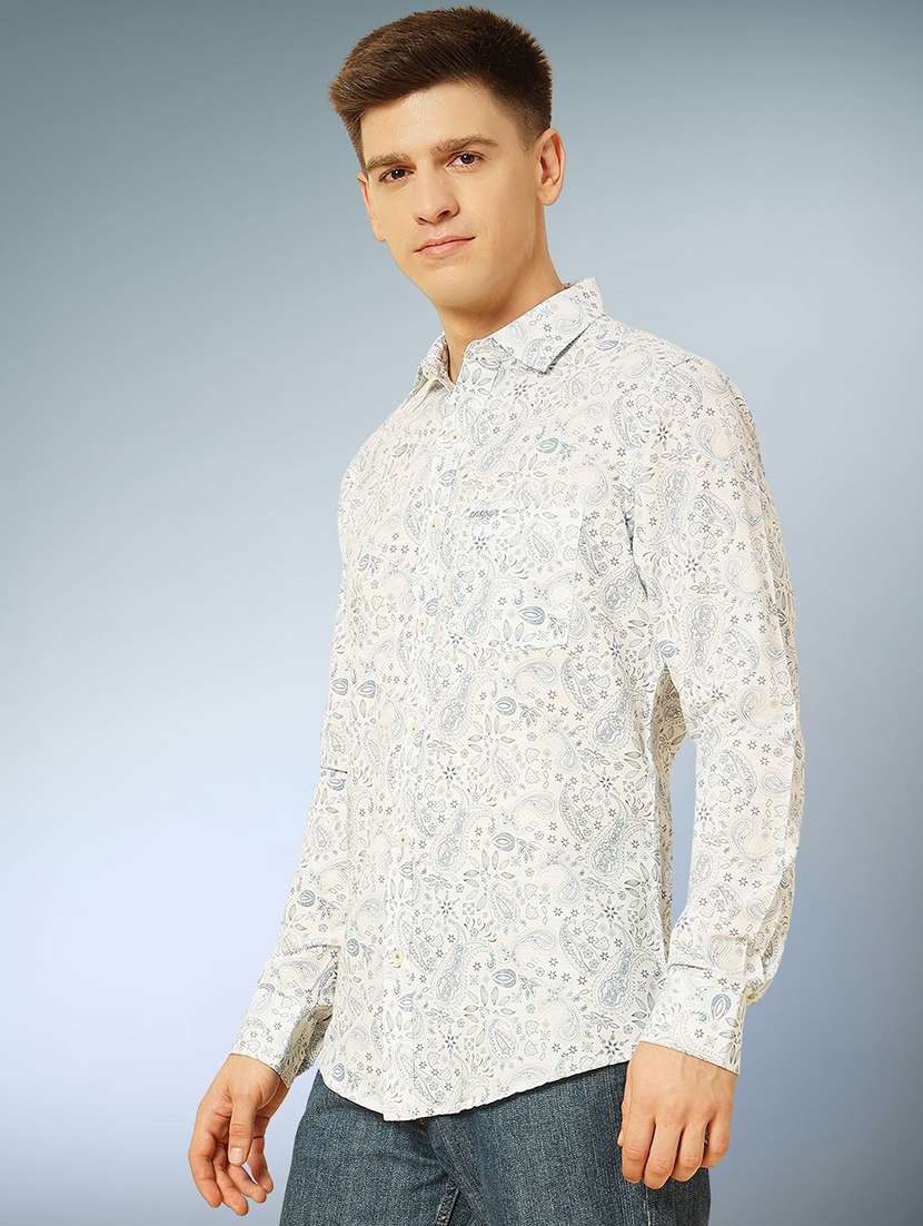 men paisley printed long sleeve regular fit casual shirt - 22301731 -  Standard Image - 1