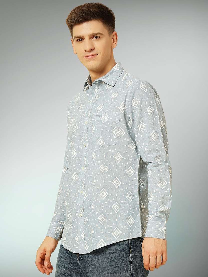 men printed long sleeve regular fit casual shirt - 22301732 -  Standard Image - 1