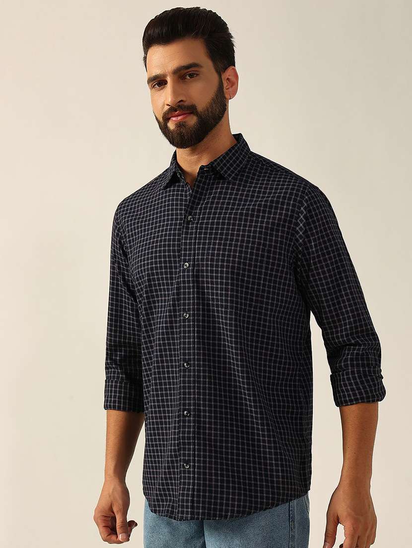 men checkered long sleeve regular fit casual shirt - 22301735 -  Standard Image - 1