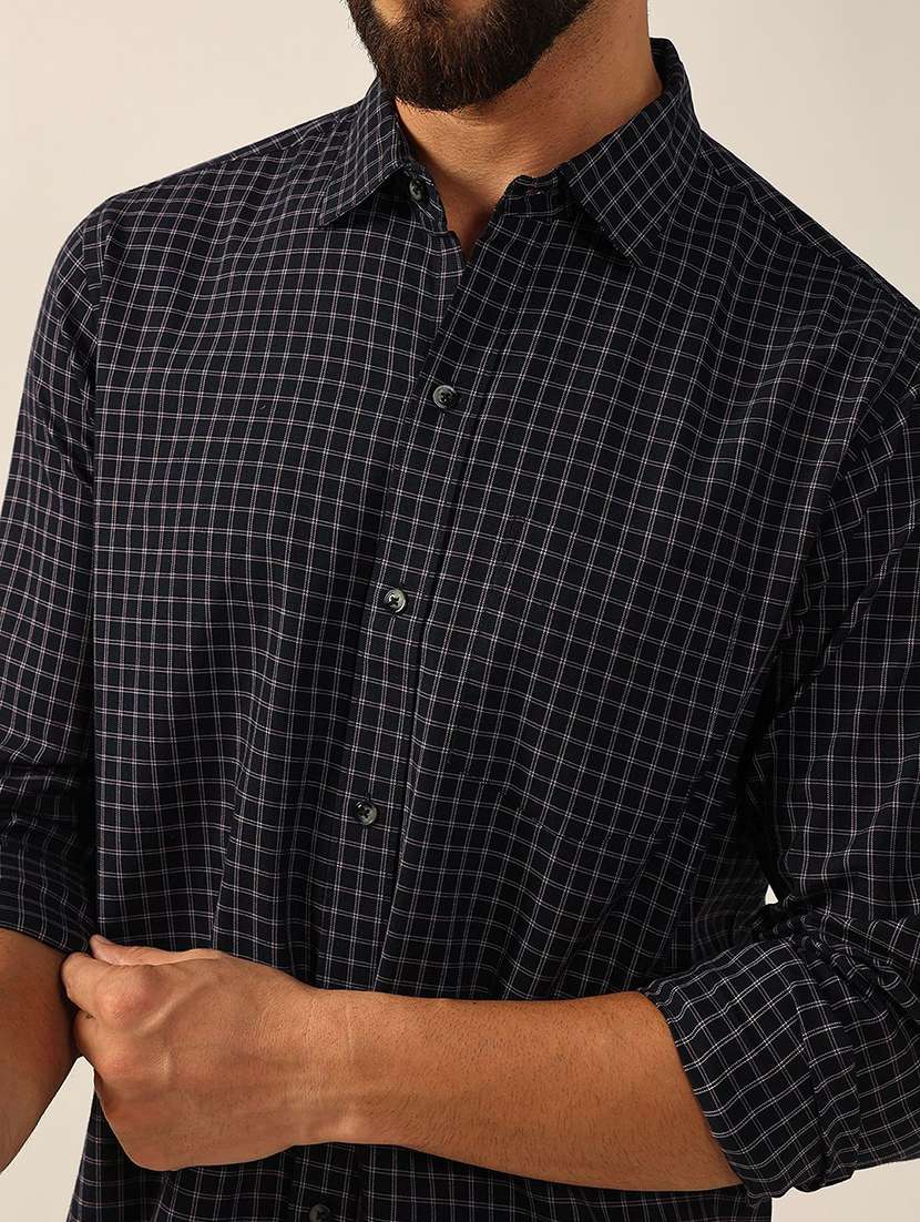 men checkered long sleeve regular fit casual shirt - 22301735 -  Standard Image - 4