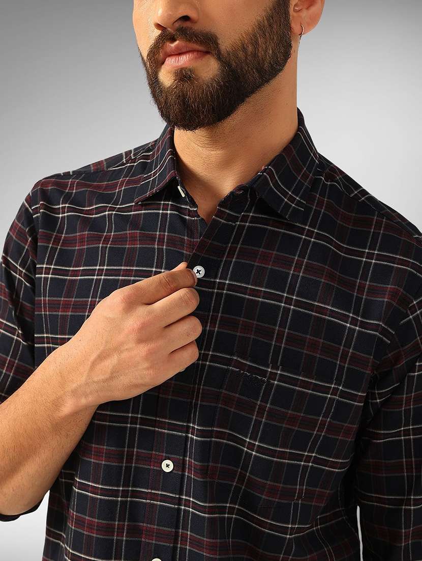 men checkered long sleeve regular fit casual shirt - 22301748 -  Standard Image - 4