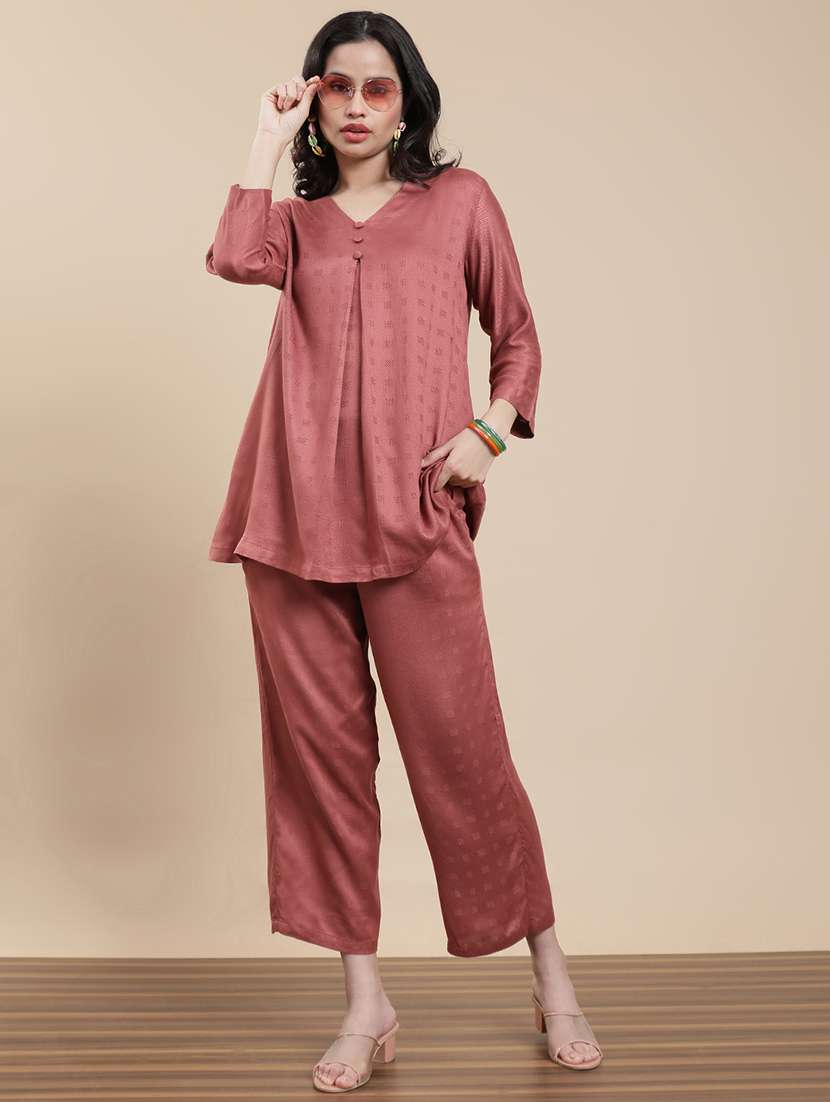 women solid three quarter sleeve a-line kurti - 22301772 -  Standard Image - 4