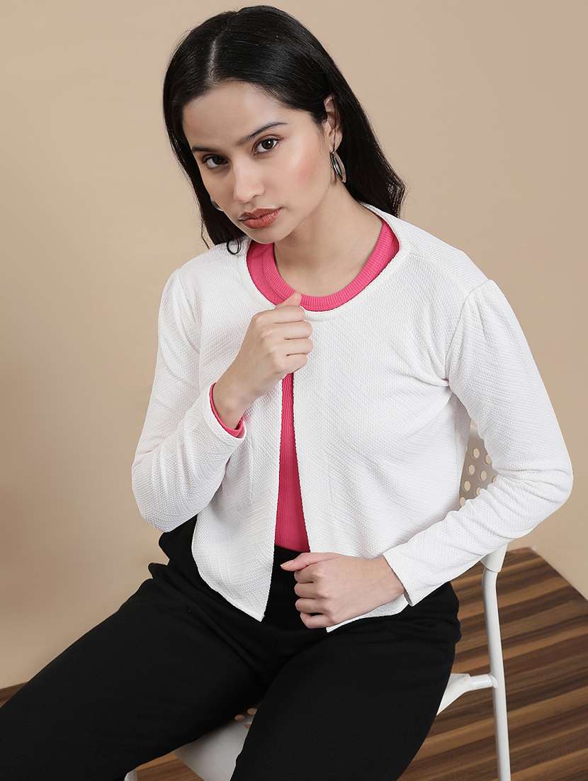 women solid long sleeve crop shrug - 22301818 -  Standard Image - 1