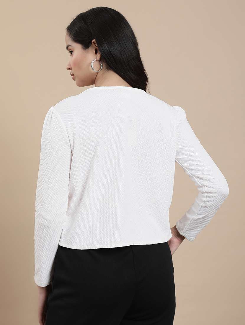 women solid long sleeve crop shrug - 22301818 -  Standard Image - 4