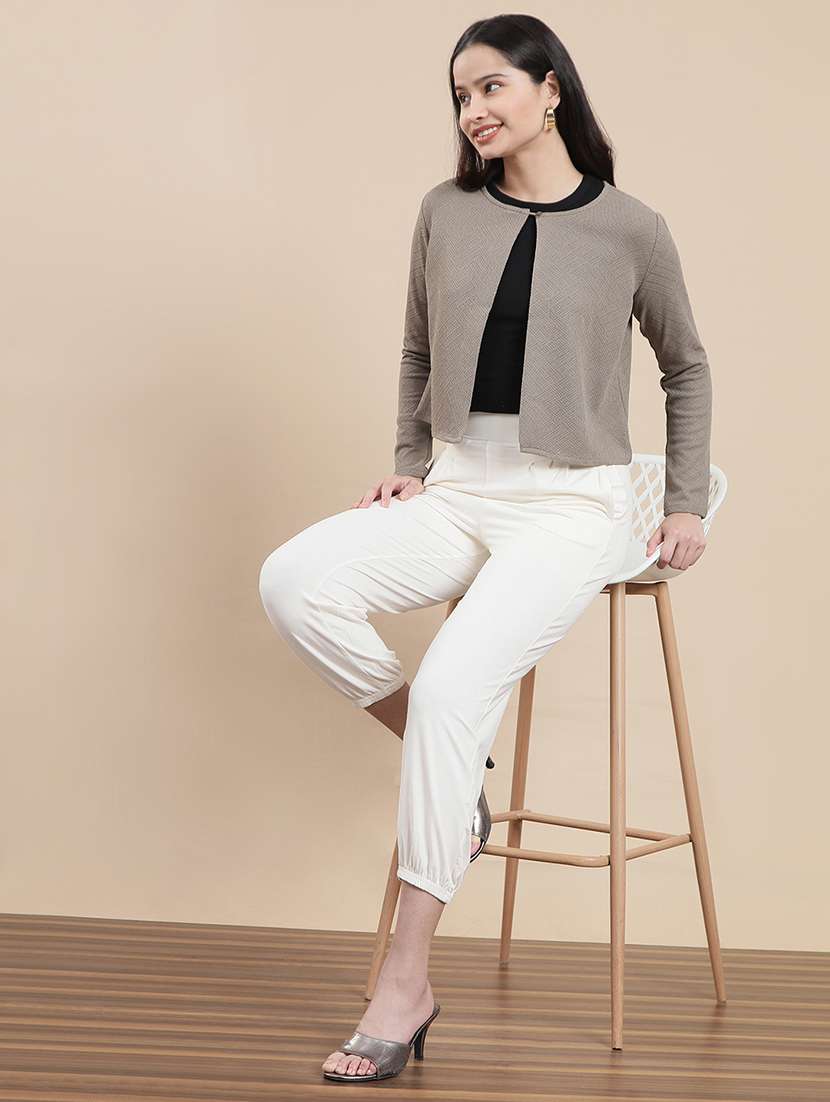 women solid long sleeve crop shrug - 22301819 -  Standard Image - 4