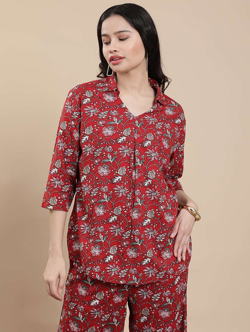 women floral print collared top - 22301821 -  Standard Image - 1