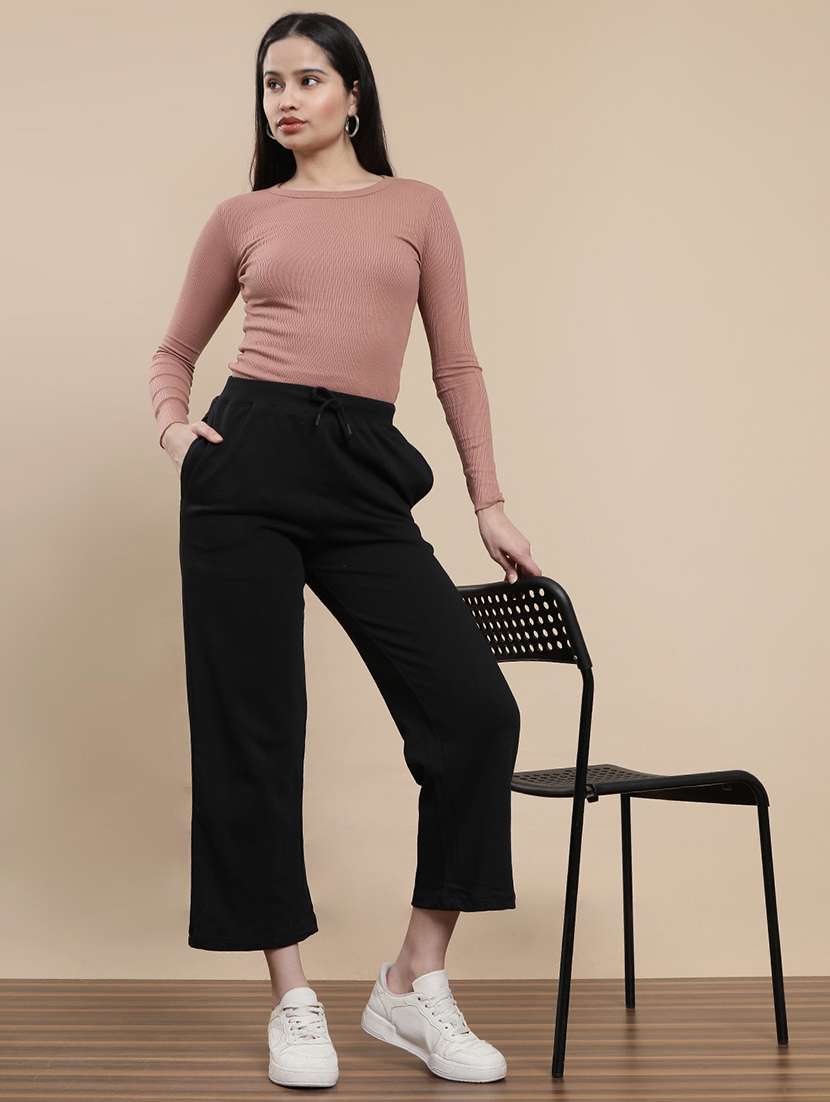 women solid long sleeve straight top - 22301831 -  Standard Image - 4