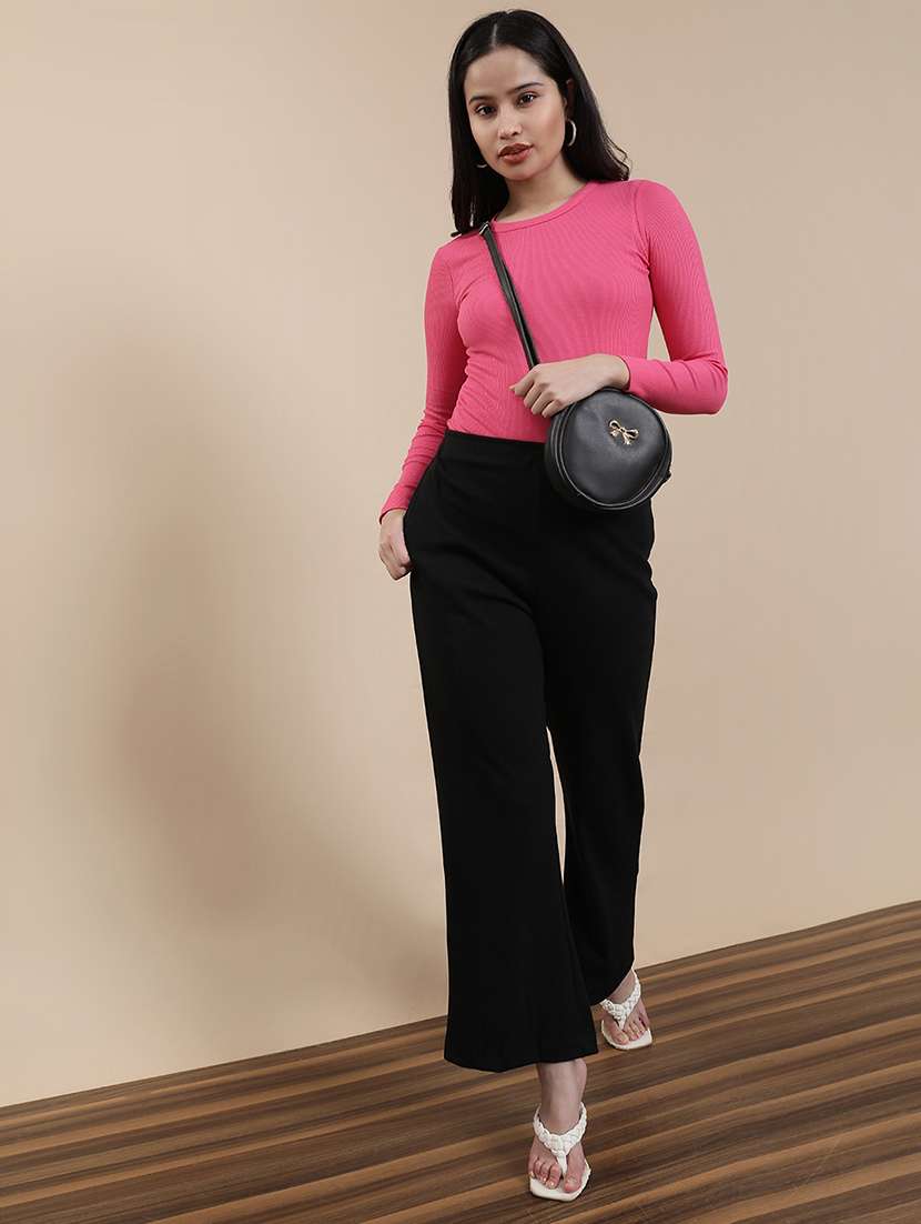 women solid long sleeve straight top - 22301832 -  Standard Image - 4