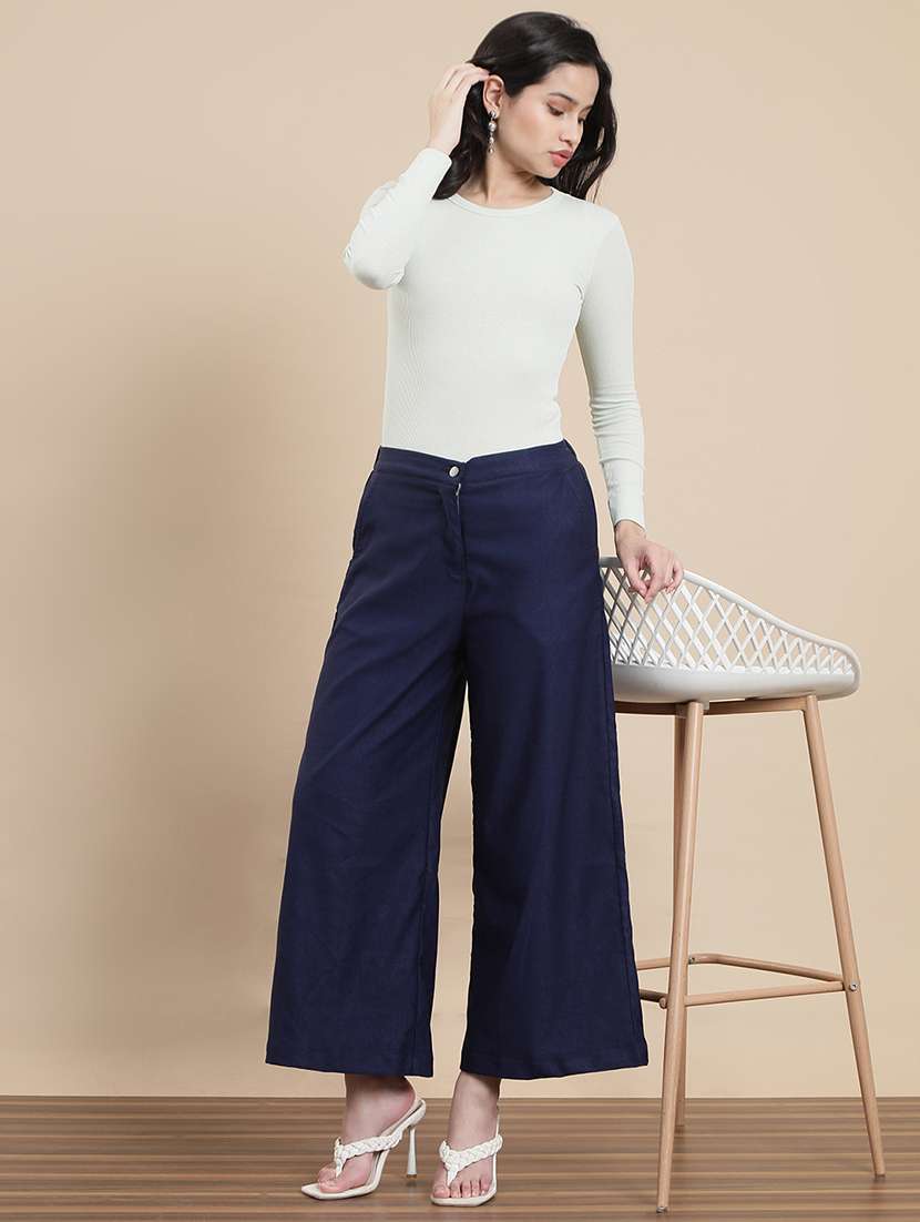 women solid long sleeve straight top - 22301833 -  Standard Image - 4