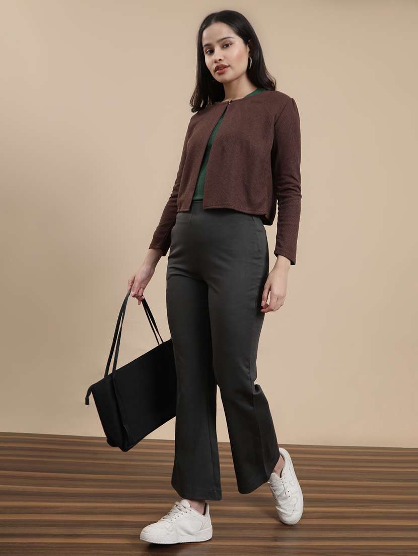 women solid long sleeve crop shrug - 22301836 -  Standard Image - 4