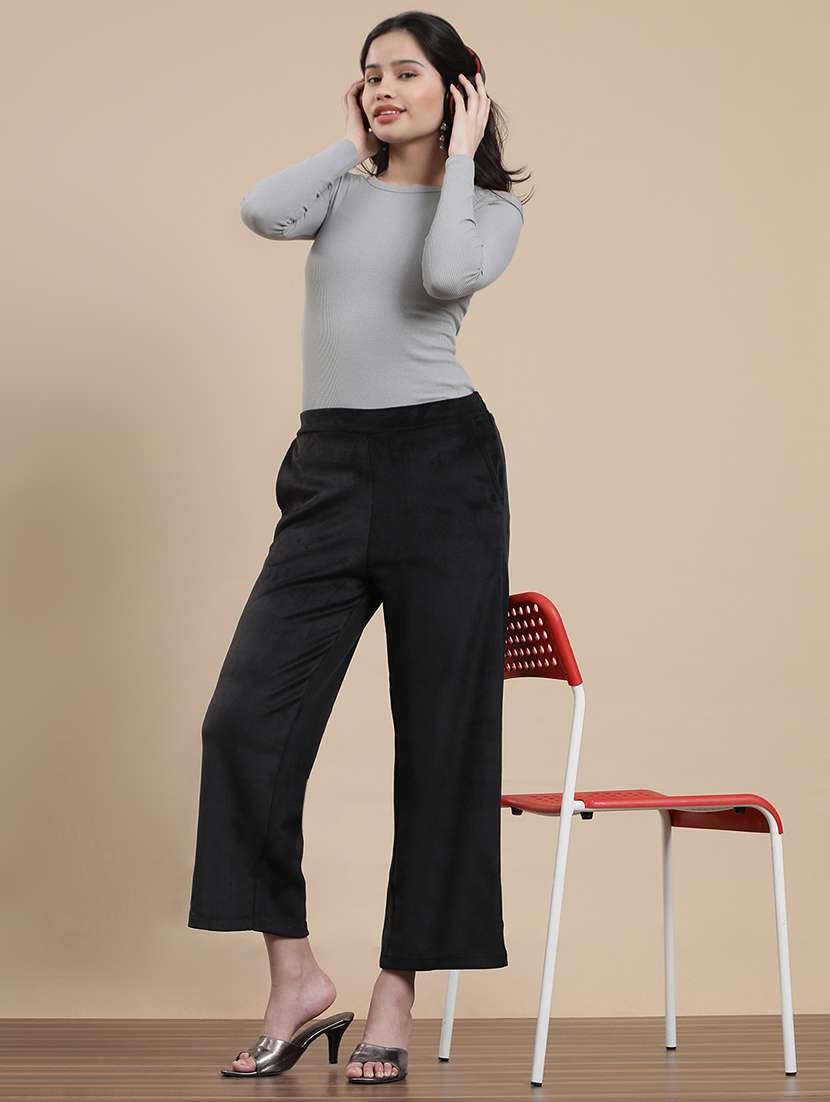 women solid long sleeve straight top - 22301837 -  Standard Image - 4