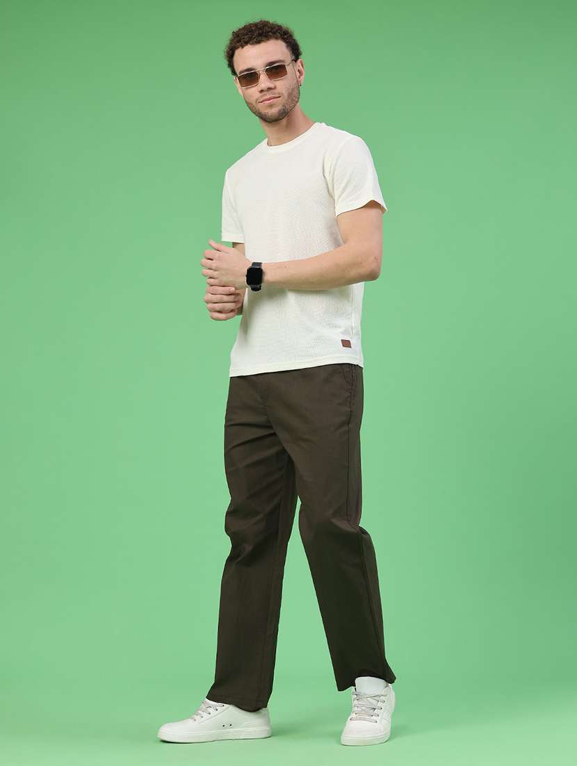 men solid mid rise flat front casual trouser - 22302088 -  Standard Image - 4
