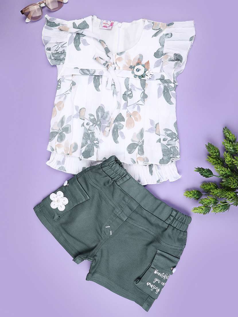 green cotton twin sets & jump suit - 22302281 -  Standard Image - 1