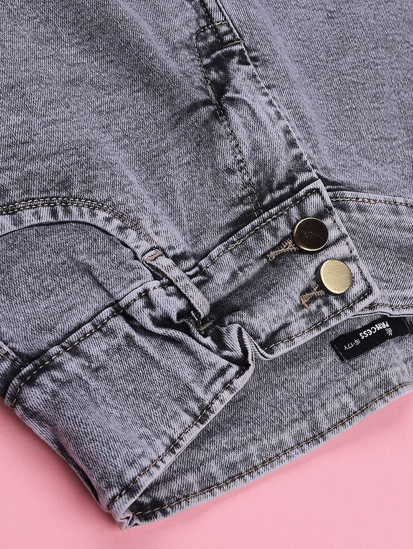 girls solid mid rise regular shorts - 22302337 -  Standard Image - 4